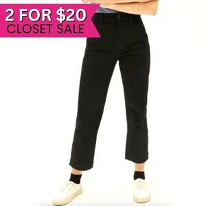 Everlane Black High Waisted Straight Leg Jeans Women Size 0 25 Cropped Jeans